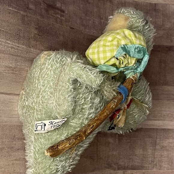 Vintage Antique Plush toy Dinosaur Gator Mr Snapsworth, OOAK toy handmade toy - Picture 8 of 16